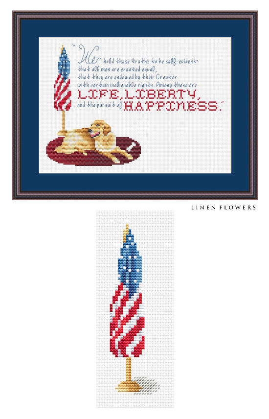 153 Declaration Sampler and Bookmark by Linen Flowers