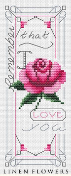 #245 Remember I Love You Bookmark by Linen Flowers